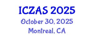 International Conference on Zoology and Animal Science (ICZAS) October 30, 2025 - Montreal, Canada