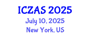 International Conference on Zoology and Animal Science (ICZAS) July 10, 2025 - New York, United States