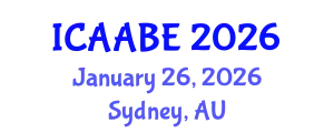 International Conference on Advanced Agricultural and Biosystems Engineering (ICAABE) January 26, 2026 - Sydney, Australia