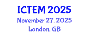 International Conference on Transportation Engineering and Management (ICTEM) November 27, 2025 - London, United Kingdom