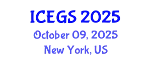 International Conference on Environmental Geology and Seismology (ICEGS) October 09, 2025 - New York, United States