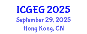 International Conference on Geosciences and Environmental Geology (ICGEG) September 29, 2025 - Hong Kong, China