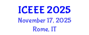 International Conference on Electronics and Electrical Engineering (ICEEE) November 17, 2025 - Rome, Italy