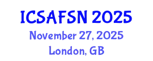 International Conference on Sustainable Agriculture, Food Security and Nutrition (ICSAFSN) November 27, 2025 - London, United Kingdom