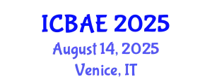 International Conference on Biomedical Applications and Engineering (ICBAE) August 14, 2025 - Venice, Italy