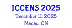 International Conference on Chemical Engineering and Nanoparticle Synthesis (ICCENS) December 11, 2025 - Macau, China