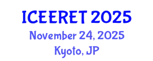 International Conference on Energy Efficiency and Renewable Energy (ICEERET) November 24, 2025 - Kyoto, Japan