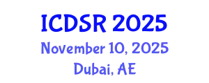 International Conference on Dental Science Research (ICDSR) November 10, 2025 - Dubai, United Arab Emirates