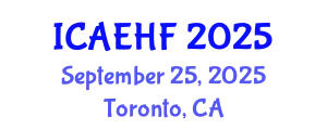 International Conference on Applied Ergonomics and Human Factors (ICAEHF) September 25, 2025 - Toronto, Canada