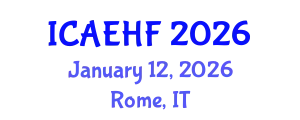 International Conference on Applied Ergonomics and Human Factors (ICAEHF) January 12, 2026 - Rome, Italy
