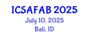 International Conference on Soil, Agriculture, Food and Agricultural Biotechnology (ICSAFAB) July 10, 2025 - Bali, Indonesia