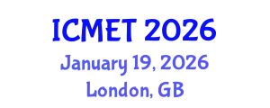 International Conference on Mathematics Education and Teachers (ICMET) January 19, 2026 - London, United Kingdom