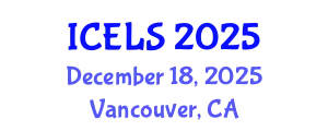 International Conference on Education and Learning Sciences (ICELS) December 18, 2025 - Vancouver, Canada