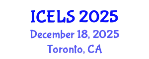 International Conference on Education and Learning Sciences (ICELS) December 18, 2025 - Toronto, Canada