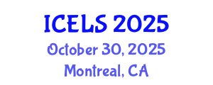 International Conference on Education and Learning Sciences (ICELS) October 30, 2025 - Montreal, Canada