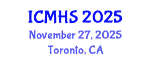 International Conference on Medicine and Health Sciences (ICMHS) November 27, 2025 - Toronto, Canada