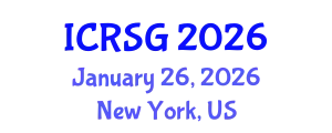 International Conference on Remote Sensing and Geomorphology (ICRSG) January 26, 2026 - New York, United States