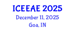 International Conference on Electrochemical Engineering and Applied Electrochemistry (ICEEAE) December 11, 2025 - Goa, India