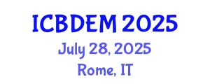 International Conference on Biomedical Device Engineering and Materials (ICBDEM) July 28, 2025 - Rome, Italy