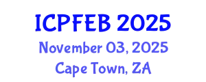 International Conference on Plant, Food and Environmental Biotechnology (ICPFEB) November 03, 2025 - Cape Town, South Africa