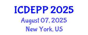 International Conference on Development Economics, Policies and Practices (ICDEPP) August 07, 2025 - New York, United States