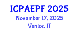 International Conference on Physical Activity, Exercise and Physical Fitness (ICPAEPF) November 17, 2025 - Venice, Italy