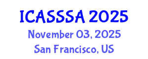 International Conference on Agricultural Soil Science and Soil Analysis (ICASSSA) November 03, 2025 - San Francisco, United States