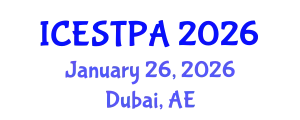 International Conference on Ecotourism, Sustainable Tourism and Protected Areas (ICESTPA) January 26, 2026 - Dubai, United Arab Emirates