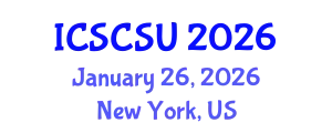 International Conference on Smart Cities and Sustainable Urbanism (ICSCSU) January 26, 2026 - New York, United States