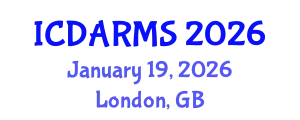 International Conference on Decision Analysis and Risk Management Strategy (ICDARMS) January 19, 2026 - London, United Kingdom