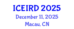 International Conference on Entrepreneurship, Innovation and Regional Development (ICEIRD) December 11, 2025 - Macau, China
