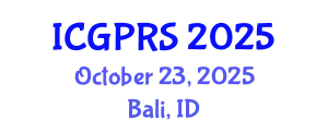 International Conference on Geomatics, Photogrammetry and Remote Sensing (ICGPRS) October 23, 2025 - Bali, Indonesia