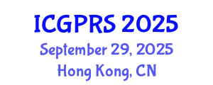 International Conference on Geomatics, Photogrammetry and Remote Sensing (ICGPRS) September 29, 2025 - Hong Kong, China