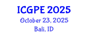 International Conference on Geography, Planning, and Environment (ICGPE) October 23, 2025 - Bali, Indonesia