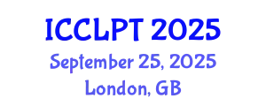 International Conference on Chinese Language Pedagogy and Technology (ICCLPT) September 25, 2025 - London, United Kingdom