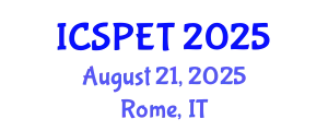 International Conference on Sustainable Pavement Engineering and Technology (ICSPET) August 21, 2025 - Rome, Italy