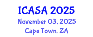 International Conference on Applied Statistics and Analytics (ICASA) November 03, 2025 - Cape Town, South Africa