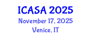 International Conference on Applied Statistics and Analytics (ICASA) November 17, 2025 - Venice, Italy