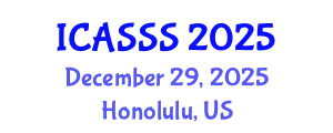 International Conference on Applied Statistics and Statistical Science (ICASSS) December 29, 2025 - Honolulu, United States