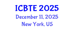 International Conference on Biogeochemistry of Trace Elements (ICBTE) December 11, 2025 - New York, United States