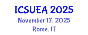 International Conference on Sustainable Urbanism and Engineering Applications (ICSUEA) November 17, 2025 - Rome, Italy