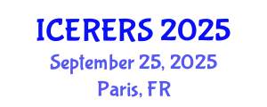 International Conference on Earth Resources and Environmental Remote Sensing (ICERERS) September 25, 2025 - Paris, France