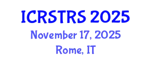 International Conference on Road Safety, Transport and Road Statistics (ICRSTRS) November 17, 2025 - Rome, Italy