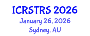 International Conference on Road Safety, Transport and Road Statistics (ICRSTRS) January 26, 2026 - Sydney, Australia