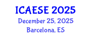 International Conference on Advances in Energy Systems Engineering (ICAESE) December 25, 2025 - Barcelona, Spain