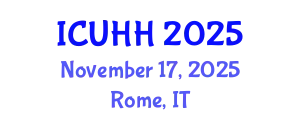 International Conference on Urban Hydrology and Hydraulics (ICUHH) November 17, 2025 - Rome, Italy