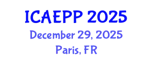 International Conference on Agricultural Entomology and Plant Pathology (ICAEPP) December 29, 2025 - Paris, France