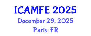 International Conference on Applied Mathematical Finance and Economics (ICAMFE) December 29, 2025 - Paris, France