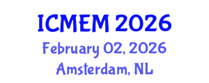 International Conference on Marine Environmental Modeling (ICMEM) February 02, 2026 - Amsterdam, Netherlands