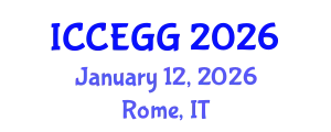 International Conference on Circular Economy and Green Growth (ICCEGG) January 12, 2026 - Rome, Italy